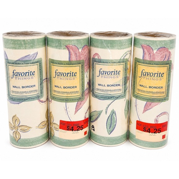 Favorite Things Other - Favorite Things Painted Scroll Wall Border Lot of 4 Rolls #7050467 New Sealed